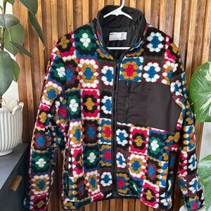 Unique colorful crocheted jacket